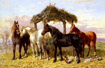 ジョン・フレデリック・ヘリング・シニア Painting - 川沿いの馬とアヒル ニシン シニア ジョン フレデリック